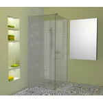 Atvira dušo sienelė AL-S1 raštuotu stiklu