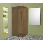 Atvira dušo sienelė AL-S1 rudai tonuotu stiklu