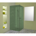 Atvira dušo sienelė AL-S1 žaliai tonuotu stiklu