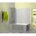 Dušo sienelė Griubner AL-V1 skaidriu stiklu