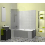 Berėmė vonios sienelė Griubner FR-V1 matiniu stiklu