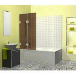 Berėmė vonios sienelė Griubner FR-V2 rudai tonuotu stiklu