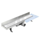 Balto grūdinto stiklo latakas su grotelėmis