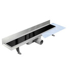 Juodo grūdinto stiklo grotelės ir Vogi latakas