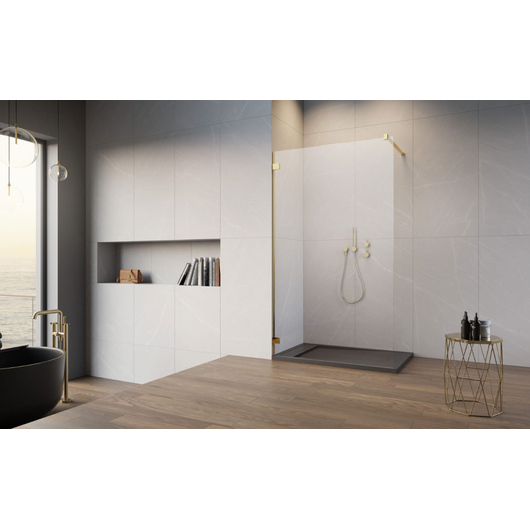 Radaway Essenza Pro Gold Walk-in dušo kabina su sandarinimo profiliu